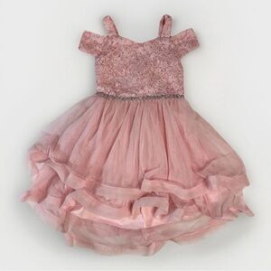 Speechless Blush Off-the-Shoulder Lace High-Low Dress, Toddler Girl 2T Princess